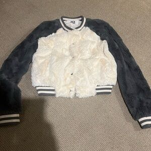 Pink and gray soft bomber jacket